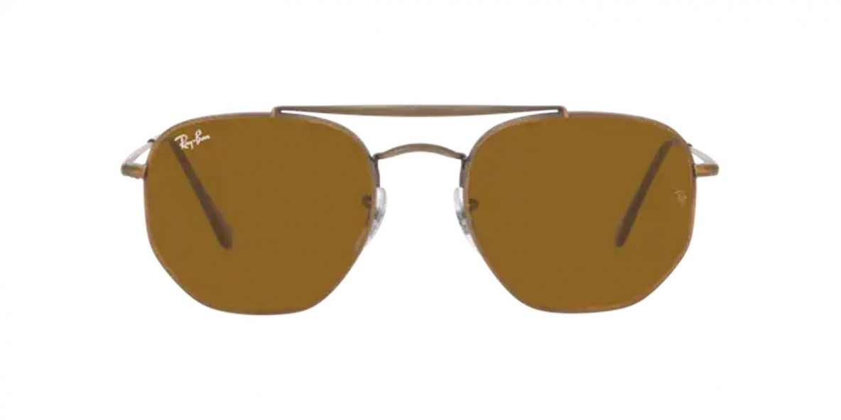 RayBan RB3648 922833 54عینک آفتابی ریبن 3648 مربعی 54 میلی متری عدسی قهوه ای و فریم مارشال طلایی| عینک نور