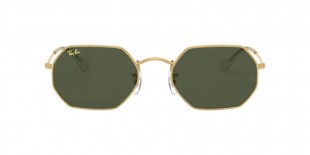 RayBan RB3556 919631 53عینک آفتابی ریبن 3556 چندضلعی 53 میلی متری عدسی سبز جی 15 و فریم فلزی طلایی| عینک نور