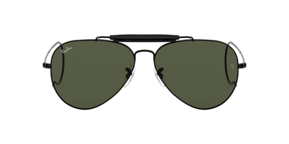 RayBan RB3030 L9500 58عینک آفتابی ریبن 3030 خلبانی 58 میلی متری عدسی سبز و فریم فلزی مشکی| عینک نور