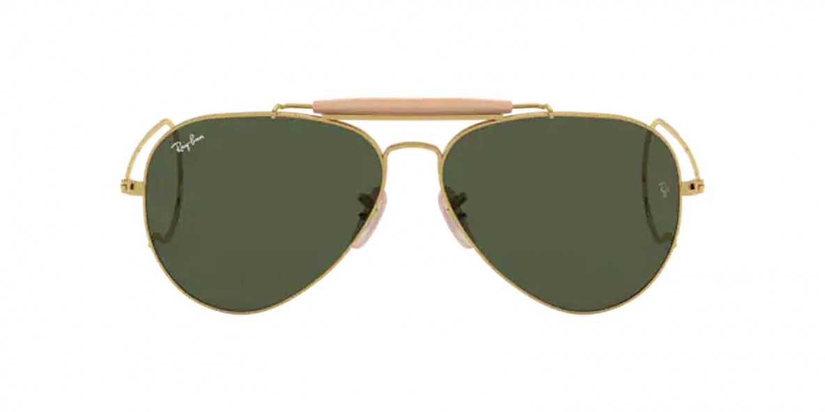 RayBan RB3030 L0216 58عینک آفتابی ریبن 3030 خلبانی 58 میلی متری عدسی سبز و فریم فلزی طلایی| عینک نور