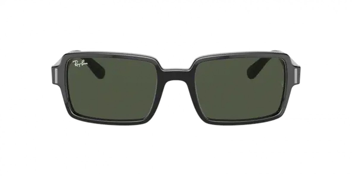 RayBan Sunglass RB2189 901/31 54عینک آفتابی ریبن 2189 مستطیلی 54 میلی متری عدسی سبز جی 15 و فریم بنجی مشکی| عینک نور