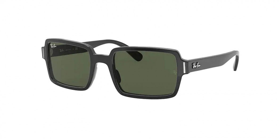 RayBan Sunglass RB2189 901/31 54عینک آفتابی ریبن 2189 مستطیلی 54 میلی متری عدسی سبز جی 15 و فریم بنجی مشکی| عینک نور