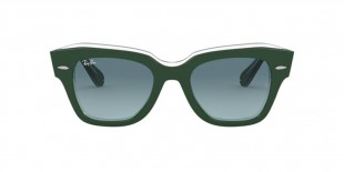 RayBan B2186 12953M 49عینک آفتابی ریبن 2186 مربعی 49 میلی متری عدسی آبی و فریم استیت استریت سبز| عینک نور