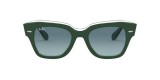 RayBan B2186 12953M 49عینک آفتابی ریبن 2186 مربعی 49 میلی متری عدسی آبی و فریم استیت استریت سبز| عینک نور