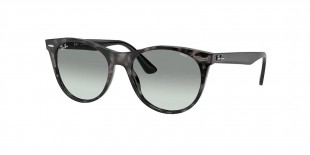 RayBan RB2185 1250AD 55عینک آفتابی ریبن 2185 گرد 55 میلی متری عدسی آبی فتوکروم و فریم نایلونی نوک مدادی| عینک نور