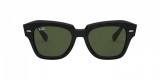 RayBan Sunglass RB2186 901/31 52 عینک آفتابی ریبن 2186 مربعی 52 میلی متری عدسی سبز و فریم استیت استریت مشکی| عینک نور