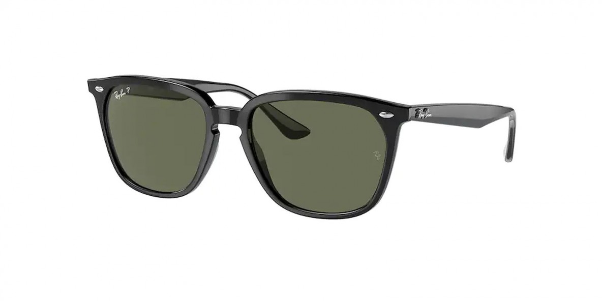 RayBan RB4362 601/9A 55عینک آفتابی ریبن 4362 مربعی 55 میلی متری عدسی سبز و فریم نایلونی مشکی| عینک نور