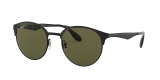 Ray-Ban Sunglass 3545S 01869A 51 عینک آفتابی ریبن گرد فلزی مدل 3545 عدسی سبز پلاریزه مناسب خانم ها و آقایان