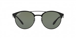 Ray-Ban Sunglass 3545S 01869A 51 عینک آفتابی ریبن گرد فلزی مدل 3545 عدسی سبز پلاریزه مناسب خانم ها و آقایان 