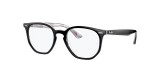 RayBan Optic RB7151 8089 52عینک طبی ریبن 7151 گرد 52 میلی متری و فریم نایلونی مشکی| عینک نور