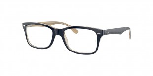 RayBan Optic RB5228 8119 53عینک طبی ریبن 5228 مربعی 53 میلی متری و فریم نایلونی آبی| عینک نور