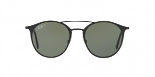 RayBan Sunglass 3546S 01869A 49 عینک آفتابی ریبن گرد فلزی مدل 3546 مناسب خانم ها و آقایان با عدسی سبز پلاریزه 