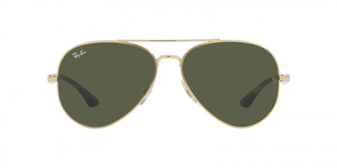 RayBan RB3675 001/31 58عینک آفتابی ریبن 3675 خلبانی 58 میلی متری عدسی سبز و فریم فلزی طلایی| عینک نور