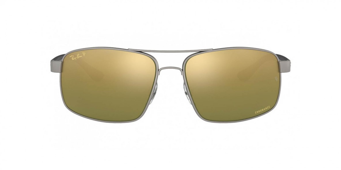 RayBan RB3604CH 029/6O 62عینک آفتابی ریبن 3604 مربعی 62 میلی متری عدسی سبز و فریم فلزی نوک مدادی| عینک نور