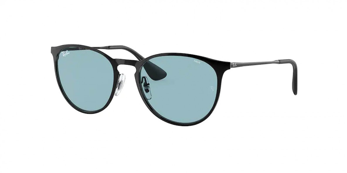 RayBan RB3539 002/Q2 54عینک آفتابی ریبن 3539 گرد 54 میلی متری عدسی آبی فتوکروم و فریم اریکا مشکی| عینک نور