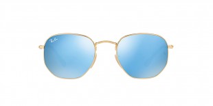 Ray-Ban Sunglass 3548N 00019O 51 عینک آفتابی ریبن چند ضلعی مدل 3548 با عدسی آبی آیینه ای مناسب خانم ها و آقایان