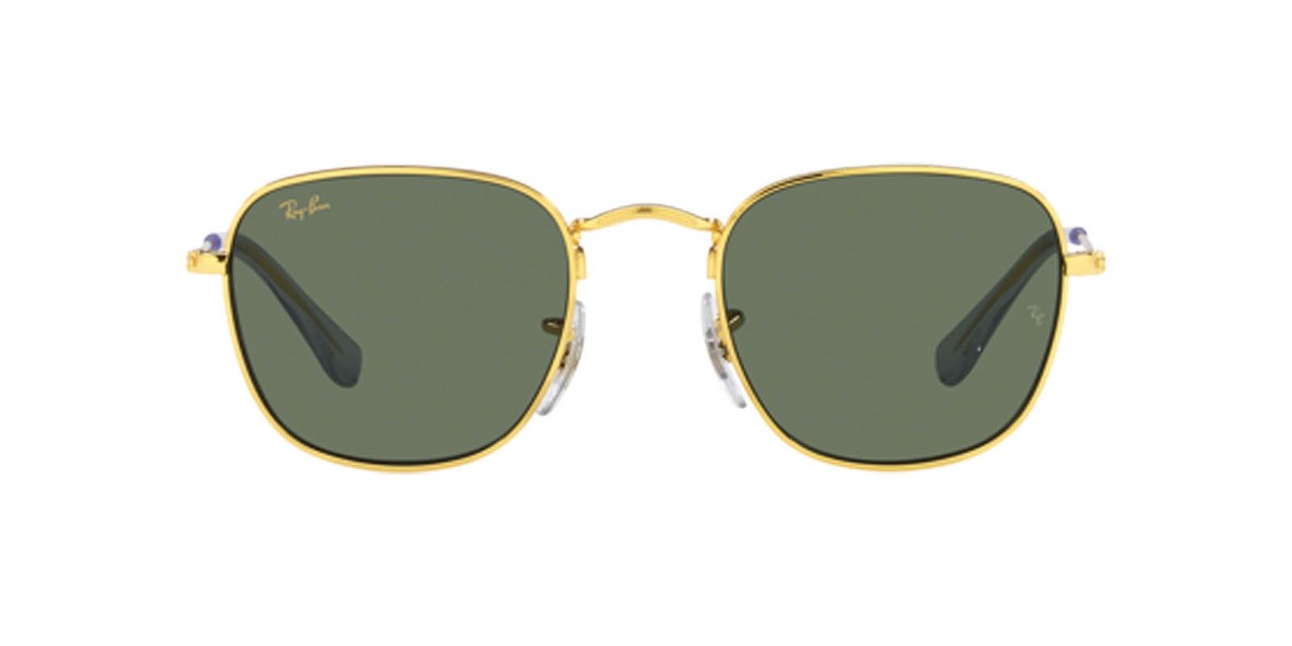 Ray Ban RJ9557S 286/71 46عینک آفتابی ریبن 9557 مربعی 46 میلی متری عدسی سبز و فریم فلزی طلایی| عینک نور