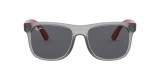 Ray Ban RJ9069S 705987 48عینک آفتابی ریبن 9069 مربعی 48 میلی متری عدسی دودی و فریم نایلونی خاکستری| عینک نور