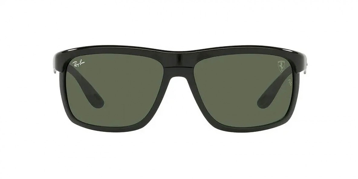 Ray Ban RB4363M F65071 61عینک آفتابی ریبن 4363 مستطیلی 61 میلی متری عدسی سبز و فریم فراری مشکی| عینک نور