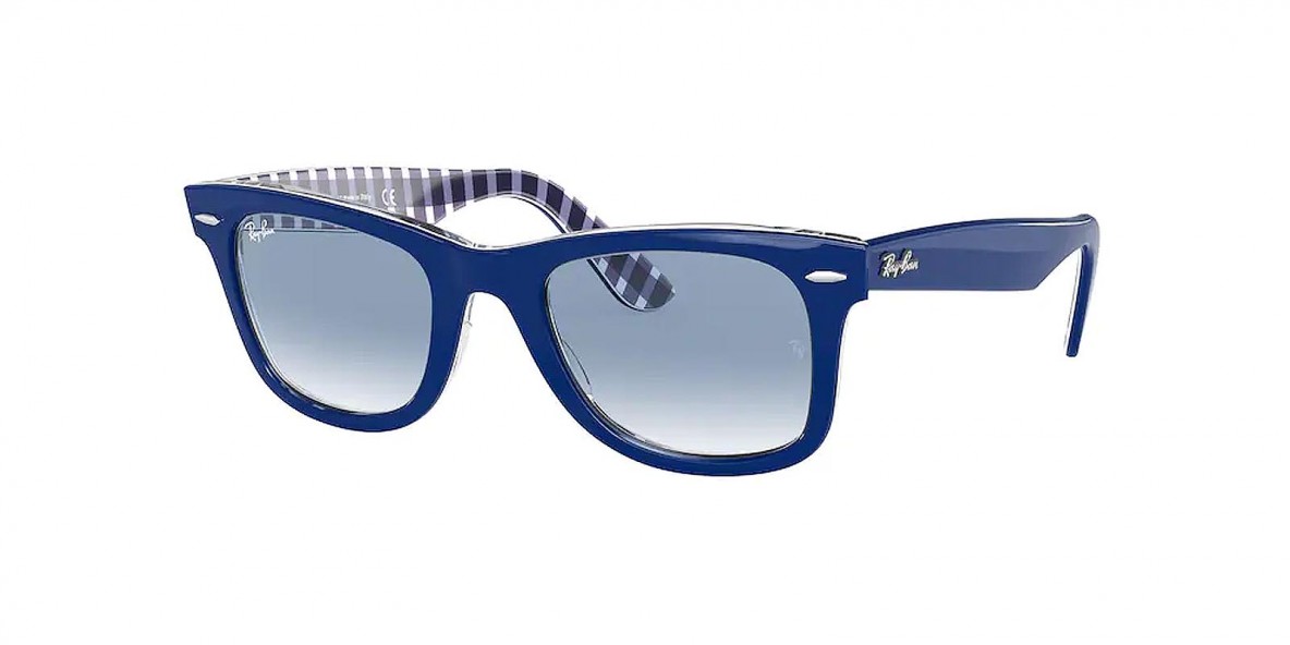 Ray Ban RB2140 13193F 54عینک آفتابی ریبن 2140 مربعی 54 میلی متری عدسی آبی و فریم نایلونی آبی| عینک نور