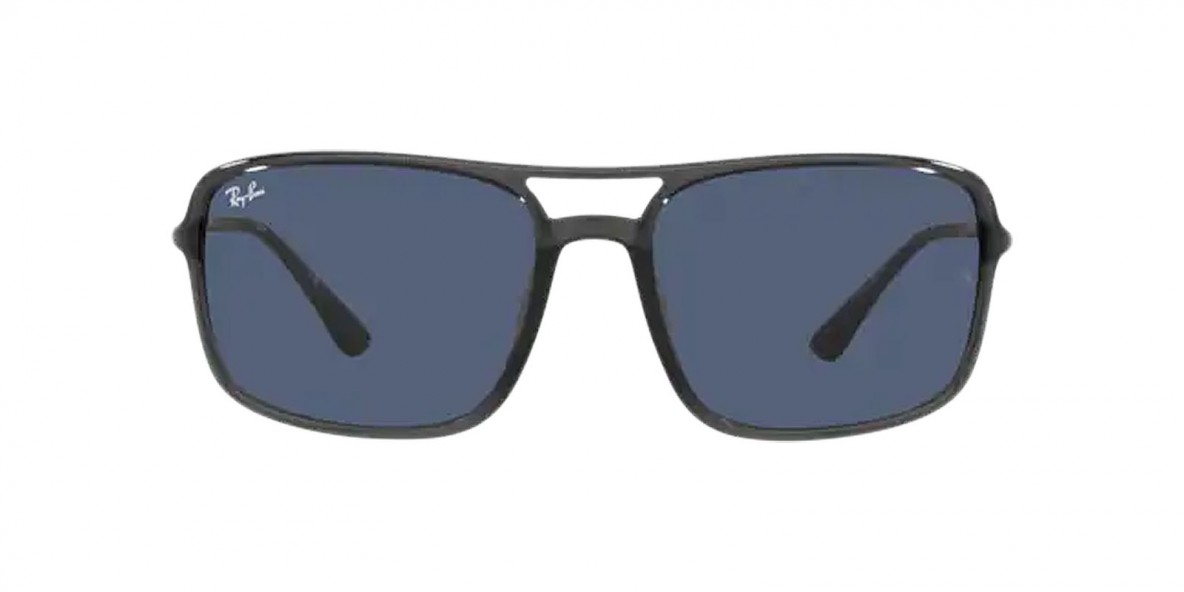 RayBan RB4375 876/80 60عینک آفتابی ریبن 4375 مستطیلی 60 میلی متری عدسی آبی و فریم نایلونی دودی| عینک نور