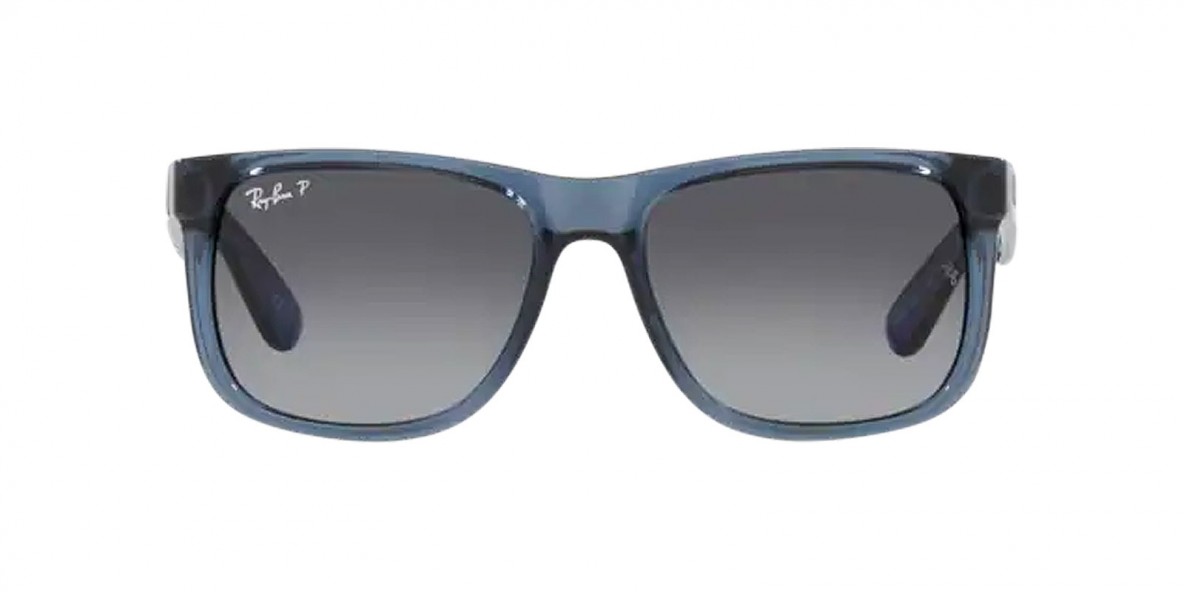 RayBan RB4165 6596T3 55عینک آفتابی ریبن 4165 مربعی 55 میلی متری عدسی دودی و فریم جاستین آبی| عینک نور