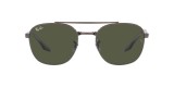 RayBan Sunglass RB3688 004/31 55عینک آفتابی ریبن 3688 مربعی 55 میلی متری عدسی سبز و فریم فلزی نوک مدادی| عینک نور