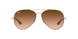 RayBan RB3675 9127A5 58عینک آفتابی ریبن 3675 خلبانی 58 میلی متری عدسی قهوه ای صورتی و فریم فلزی طلایی| عینک نور