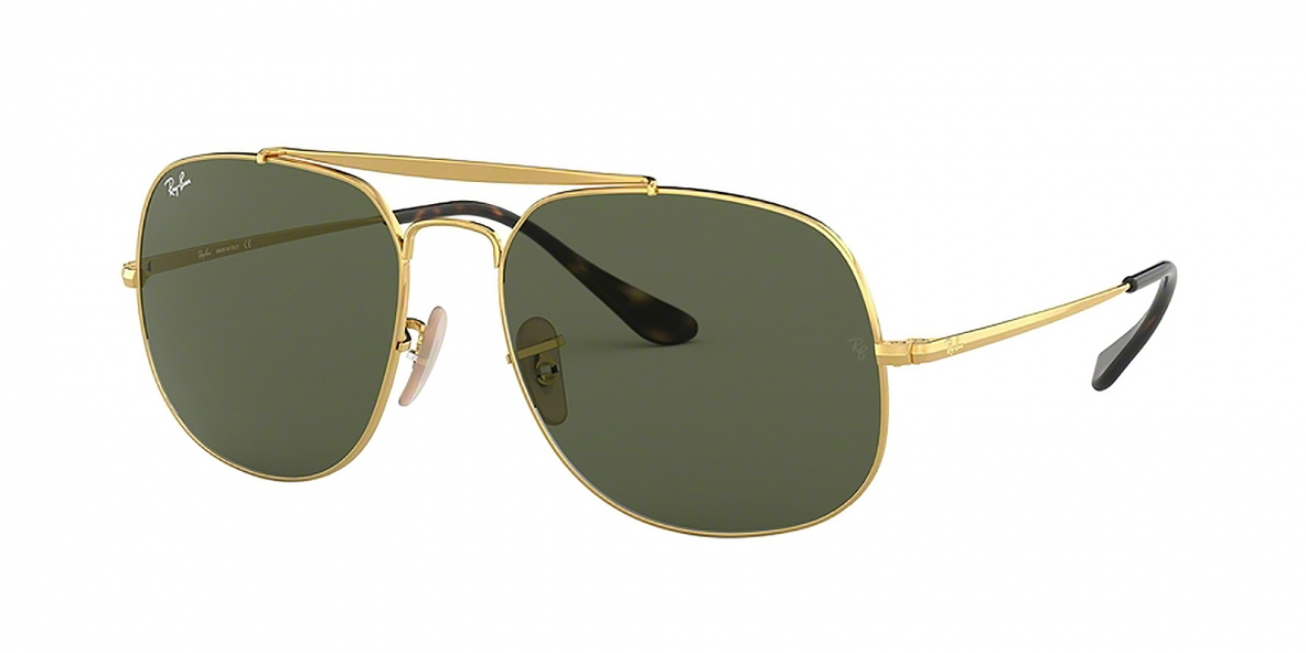 Ray-Ban Sunglass 3561S 000001 57 عینک آفتابی ریبن مدل 3561 ژنرال مناسب آقایان با عدسی سبز 