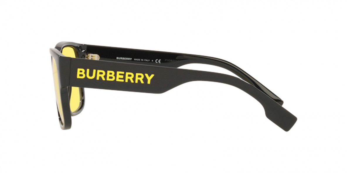 Burberry BE4358 300185 57عینک آفتابی بربری 4358 مربعی 57 میلی متری عدسی زرد و فریم نایت مشکی| عینک نور