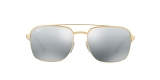 Ray-Ban Sunglass 3570S 000188 58 عینک آفتابی ریبن مربعی مدل 3570 مناسب خانم ها و آقایان با عدسی آیینه ای نقره ای 