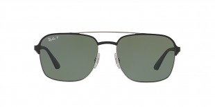 Ray-Ban Sunglass 3570S 90049A 58 عینک آفتابی ریبن مربعی مدل 3570 مناسب خانم ها و آقایان با عدسی سبز پلاریزه 
