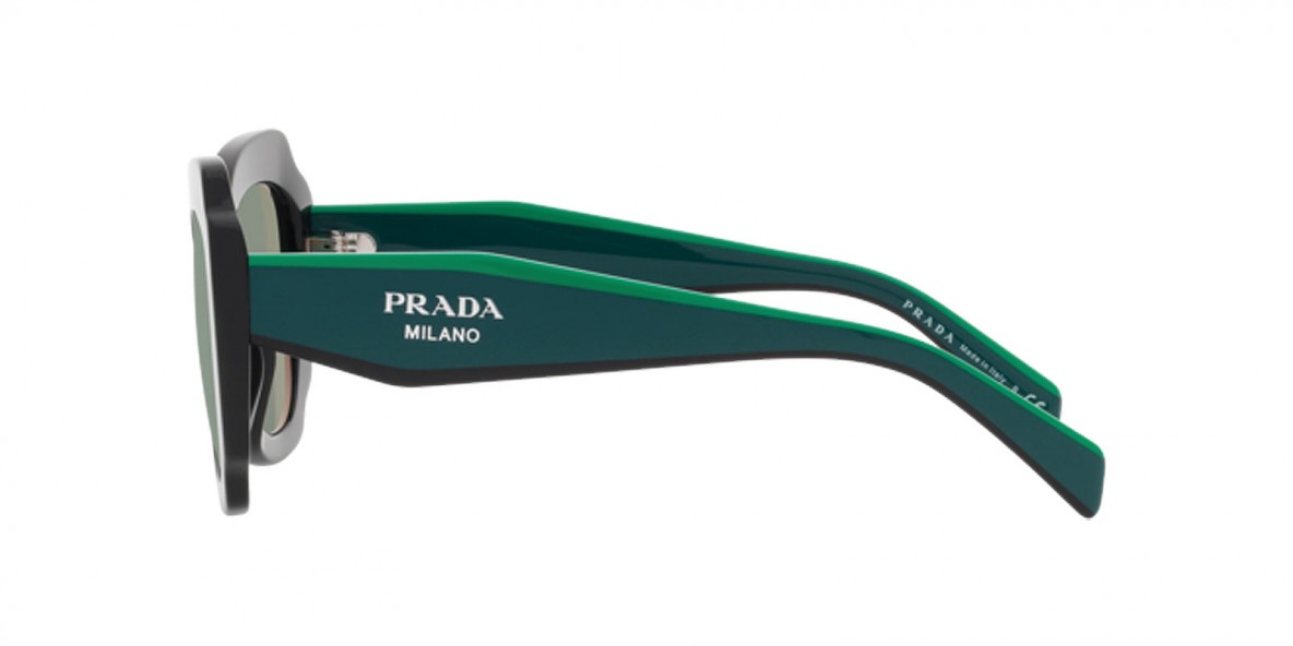 Prada Sunglass PR16YS 1AB08Q 52عینک آفتابی پرادا 16 پروانه ای 52 میلی متری عدسی سبز آبی و فریم نایلونی مشکی| عینک نور