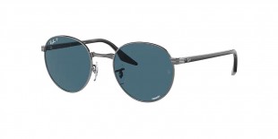 RayBan Sunglass RB3691 004/S2 51عینک آفتابی ریبن 3691 گرد 51 میلی متری عدسی آبی و فریم فلزی نوک مدادی| عینک نور