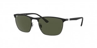 RayBan Sunglass RB3686 186/31 57عینک آفتابی ریبن 3686 مربعی 57 میلی متری عدسی سبز و فریم فلزی مشکی| عینک نور