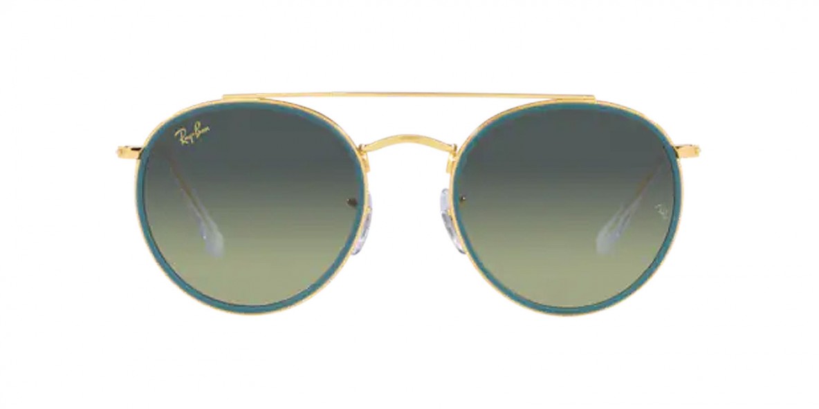 RayBan Sunglass RB3647N 9235BH 51عینک آفتابی ریبن 3647 گرد 51 میلی متری عدسی سبز و فریم فلزی طلایی| عینک نور