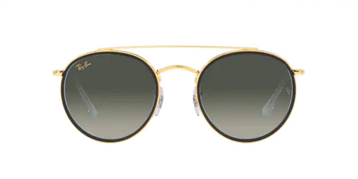 RayBan RB3647N 923871 51عینک آفتابی ریبن 3647 گرد 51 میلی متری عدسی دودی و فریم فلزی طلایی| عینک نور