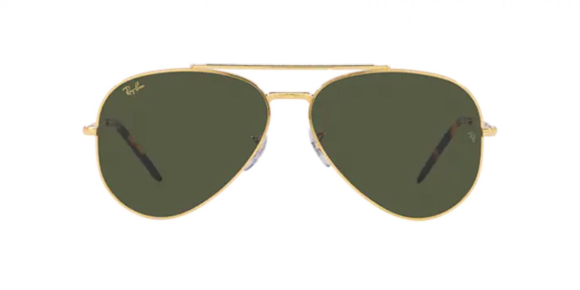 RayBan Sunglass RB3625 919631 58عینک آفتابی ریبن 3625 خلبانی 508 میلی متری عدسی سبز و فریم فلزی طلایی| عینک نور