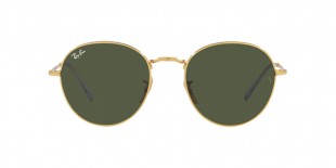 RayBan Sunglass RB3582 001/31 51عینک آفتابی ریبن 3582 گرد 51 میلی متری عدسی سبز و فریم فلزی طلایی| عینک نور