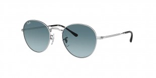 RayBan Sunglass RB3582 003/3M 53عینک آفتابی ریبن 3582 گرد 53 میلی متری عدسی آبی دودی و فریم دیوید نقره ای| عینک نور