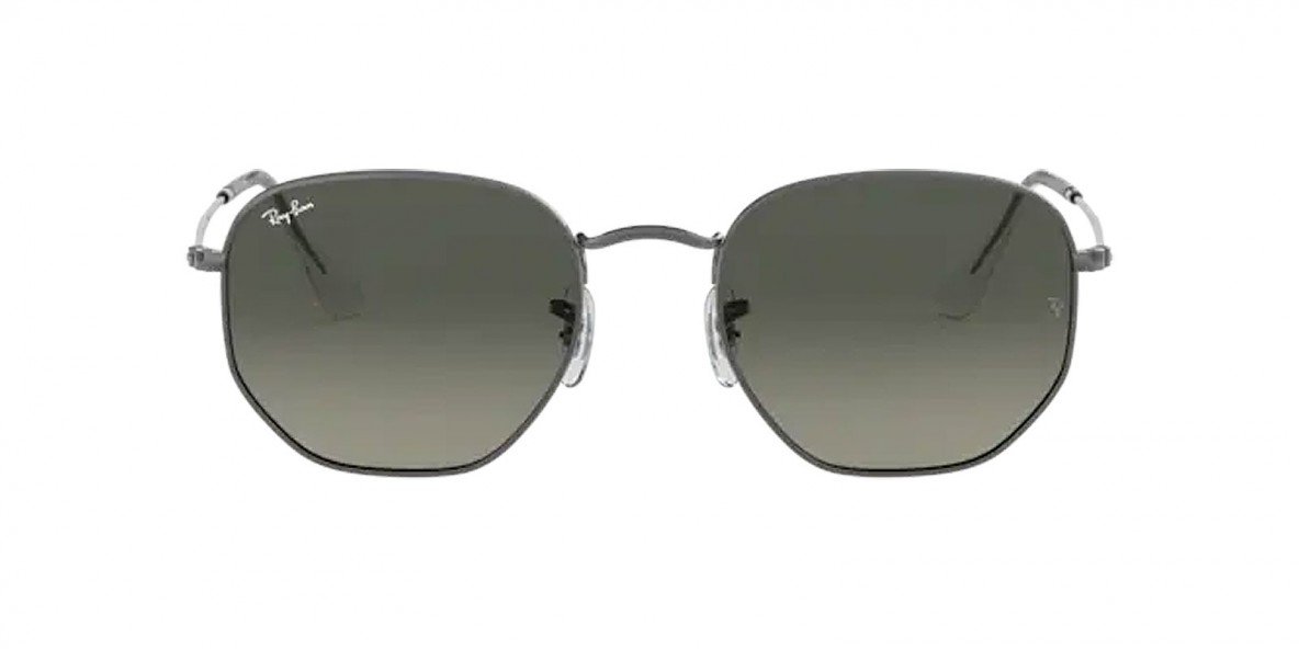 RayBan Sunglass RB3548N 004/71 54عینک آفتابی ریبن 3548 چندضلعی 54 میلی متری عدسی دودی و فریم فلزی نوک مدادی| عینک نور