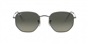 RayBan Sunglass RB3548N 004/71 54عینک آفتابی ریبن 3548 چندضلعی 54 میلی متری عدسی دودی و فریم فلزی نوک مدادی| عینک نور