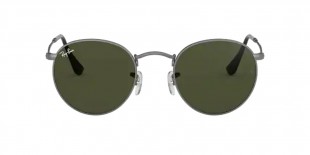 RayBan Sunglass RB3447 029 53عینک آفتابی ریبن 3447 گرد 53 میلی متری عدسی سبز و فریم فلزی نوک مدادی| عینک نور