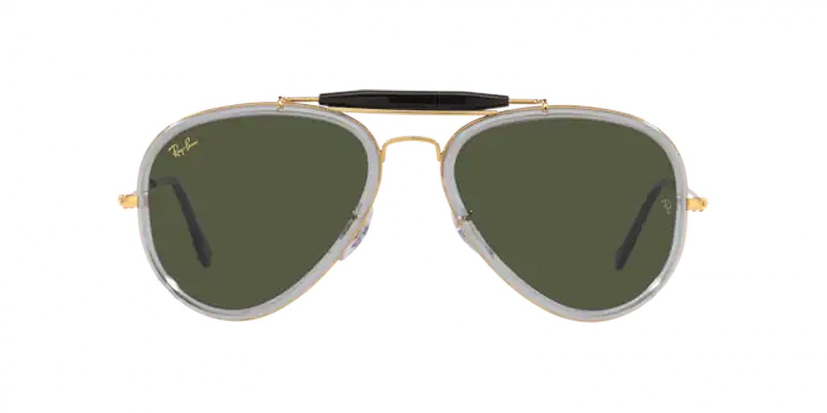 RayBan Sunglass RB3428 923931 58عینک آفتابی ریبن 3428 خلبانی 508 میلی متری عدسی سبز و فریم اسپریت طلایی| عینک نور