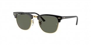 RayBan Sunglass RB3016F 901/58 55عینک آفتابی ریبن 3016 کلاب مستر 55 میلی متری عدسی سبز و فریم نایلونی فلزی مشکی طلایی| عینک نور