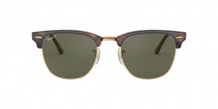 RayBan Sunglass RB3016F 990/58 55عینک آفتابی ریبن 3016 کلاب مستر 55 میلی متری عدسی سبز و فریم نایلونی فلزی هاوانا طلایی| عینک نو