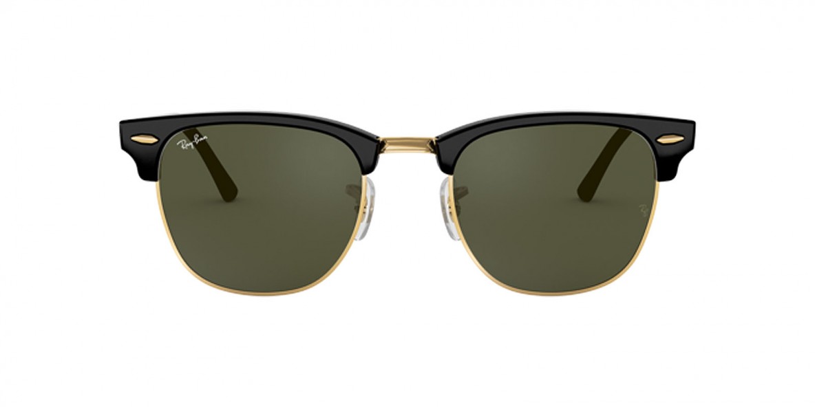 RayBan Sunglass RB3016F W0365 55عینک آفتابی ریبن 3016 کلاب مستر 55 میلی متری عدسی سبز و فریم نایلونی فلزی مشکی طلایی| عینک نور