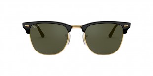 RayBan Sunglass RB3016F W0365 55عینک آفتابی ریبن 3016 کلاب مستر 55 میلی متری عدسی سبز و فریم نایلونی فلزی مشکی طلایی| عینک نور