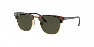 RayBan Sunglass RB3016F W0366 55عینک آفتابی ریبن 3016 کلاب مستر 55 میلی متری عدسی سبز و فریم نایلونی هاوانا عینک نور