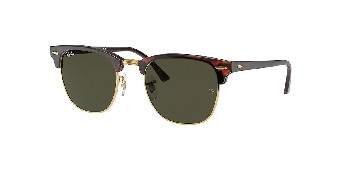 RayBan Sunglass RB3016 W0366 51عینک آفتابی ریبن 3016 کلاب مستر 51 میلی متری عدسی سبز و فریم نایلونی هاوانا| عینک نور